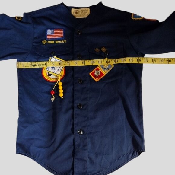 Boys Youth Vintage 1980's Cub Scout BSA Long Sleeve Uniform Shirt W/ Patches! - Picture 13 of 16